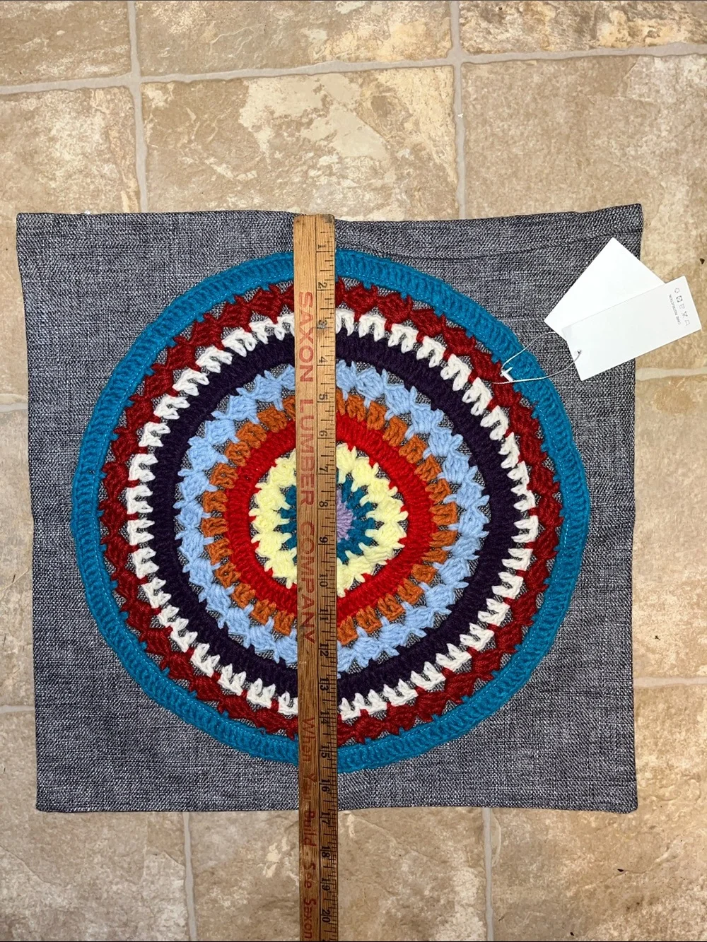 NWT Multicolor Crochet Accent Pillow Cover
